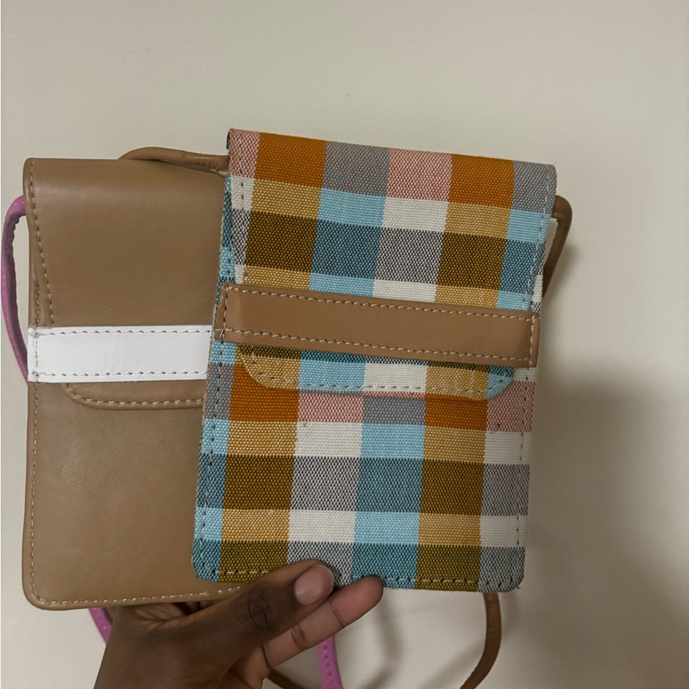 Plaid and Tan Crossbody Bag Set